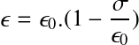 Équation en notation Latex : \epsilon=\epsilon_0.(1-\frac{\sigma}{\epsilon_0})